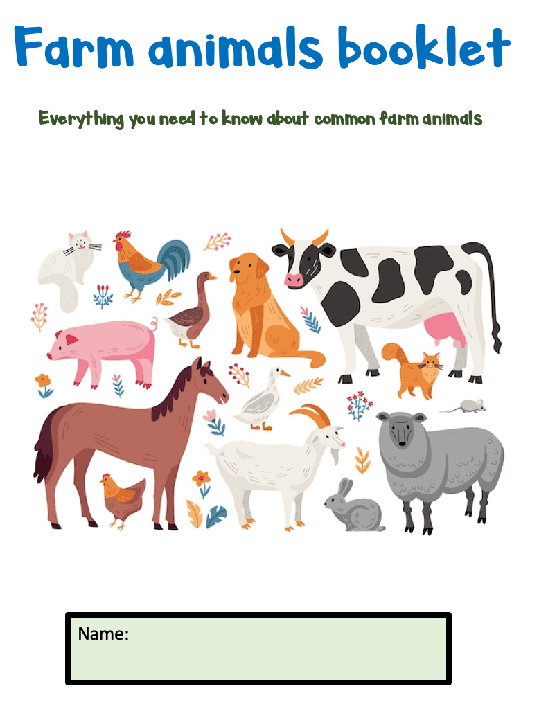 Farm animals booklet