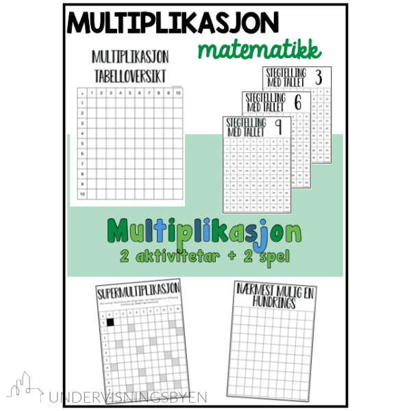 Multiplikasjon 2 aktivitetar + 2 spel - NN og BM