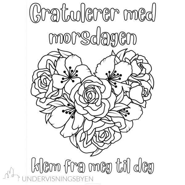 Morsdag / diplom / fargelegging / skriving / 6 sider - Bilde 4