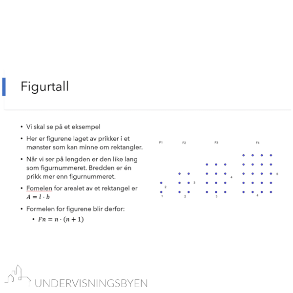 Presentasjon tallrekker, figurtall og formler