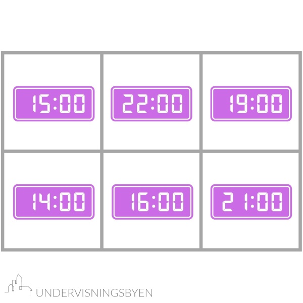 Klokken er hel - lotto spill, match analog og digital klokketid - Bilde 7