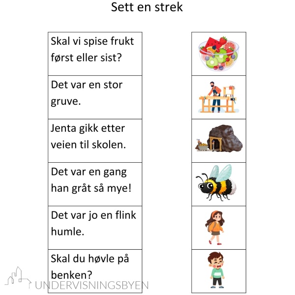 15 arbeidsark med lettleste setninger & leseforståelse 2 - første høyfrekvente ord og lydrette 4- og 5-lydsord - Bilde 7