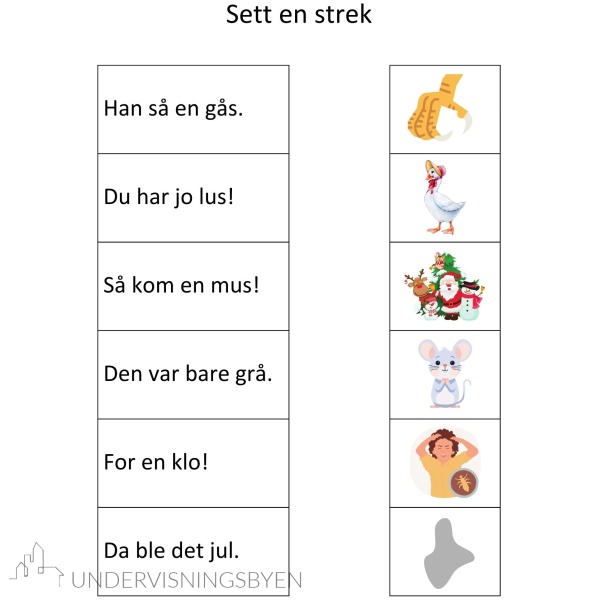 15 arbeidsark med lettleste setninger & leseforståelse 1 - første høyfrekvente ord og lydrette 2- og 3-lydsord - Bilde 4