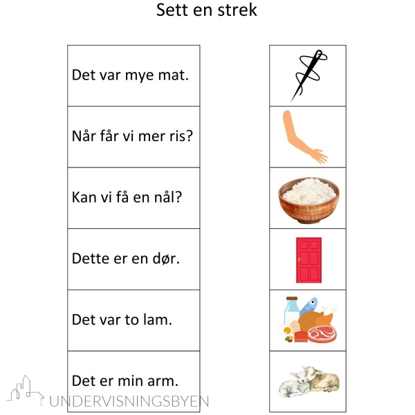 15 arbeidsark med lettleste setninger & leseforståelse 1 - første høyfrekvente ord og lydrette 2- og 3-lydsord - Bilde 5