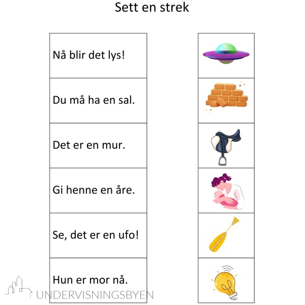 15 arbeidsark med lettleste setninger & leseforståelse 1 - første høyfrekvente ord og lydrette 2- og 3-lydsord - Bilde 6
