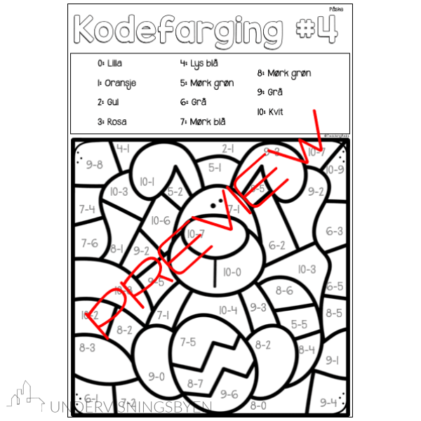 Kodefarging PÅSKE - Tallene 0-20 NN og BM - Bilde 4