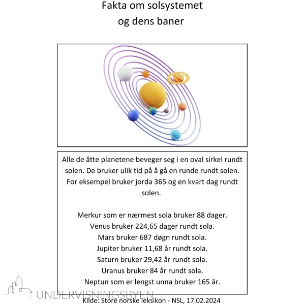 Solsystemet, månen og dvergplanetene - korte tekster til hvert emne før oppgaver - arbeidshefte - Bilde 4