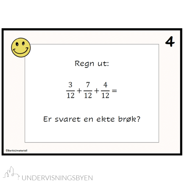 Uteskole/aktivitetspakke med brøk, mellomtrinn