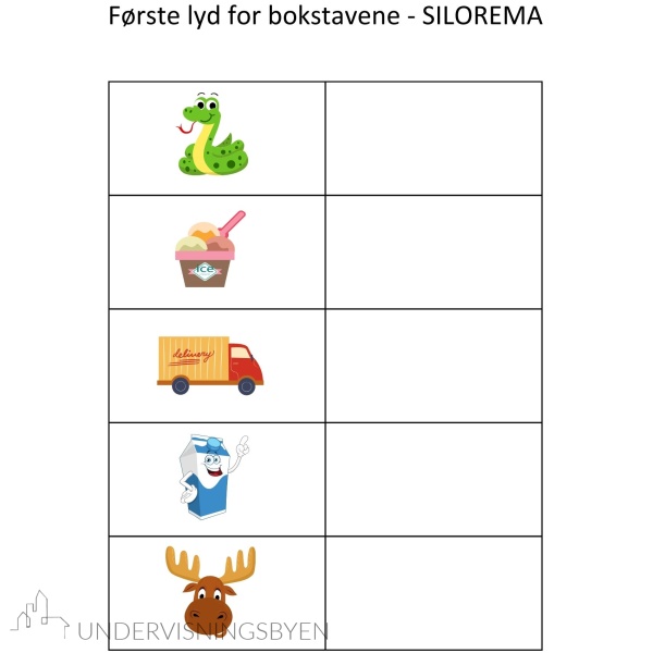 Finn første lyd - 150 bilder å finne første lyd til for bokstavgruppene - SILOREMA - NUÅFØBV - TGJHKDPÆ - Bilde 2