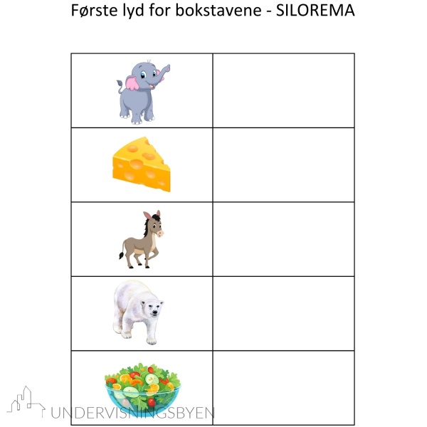 Finn første lyd - 150 bilder å finne første lyd til for bokstavgruppene - SILOREMA - NUÅFØBV - TGJHKDPÆ - Bilde 3