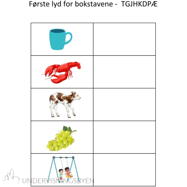 Finn første lyd - 150 bilder å finne første lyd til for bokstavgruppene - SILOREMA - NUÅFØBV - TGJHKDPÆ - Bilde 5