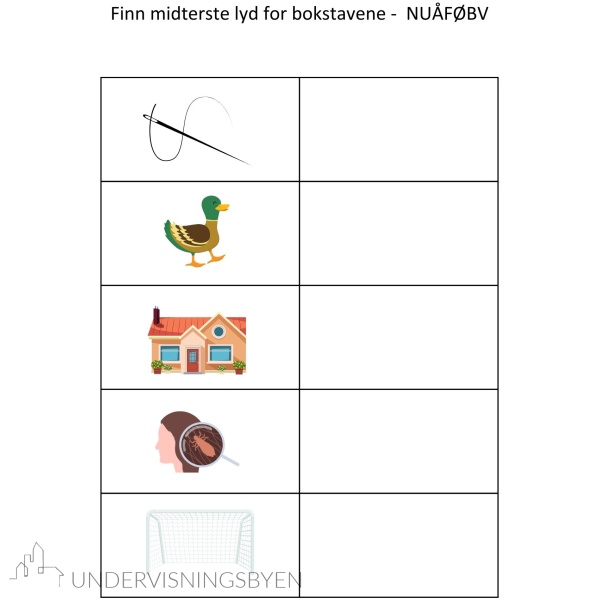 Finn midterste- og siste lyd - 115 bilder å finne midt og siste lyd til for bokstavgruppene - SILOREMA - NUAFØBV - TGJHKDPÆ - Bilde 4