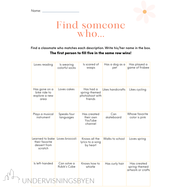 Find someone who...
