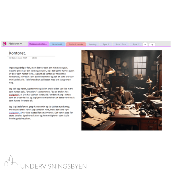 Mysteriet i Gullgaten 24 - digitalt escape room i OneNote