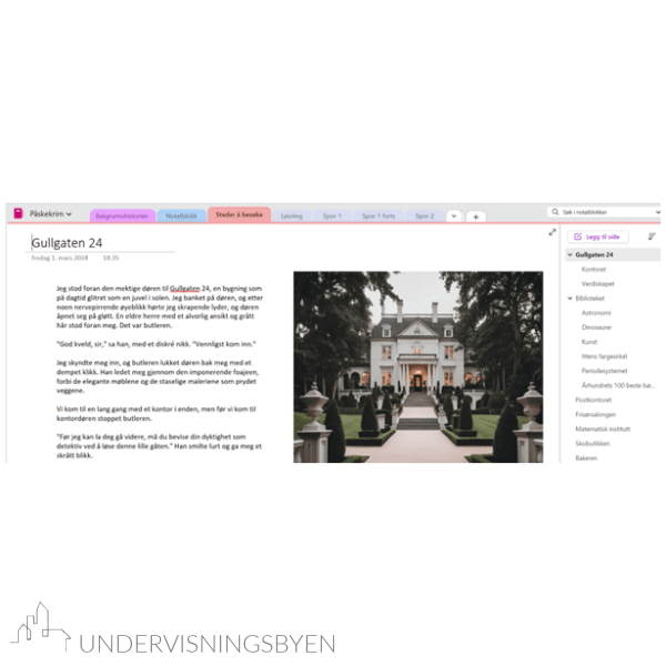 Mysteriet i Gullgaten 24 - digitalt escape room i OneNote - Bilde 2