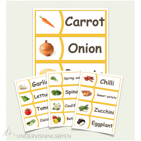 Vegetables - Match picture with text