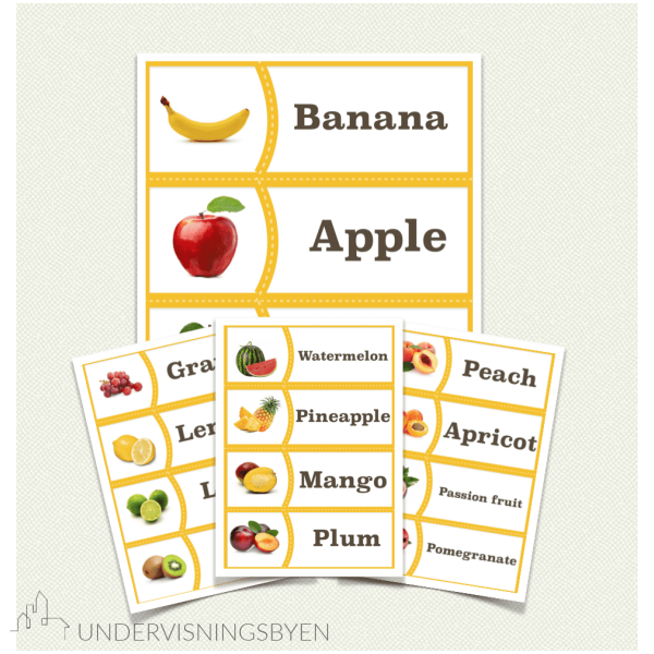 Fruits - Match picture with text