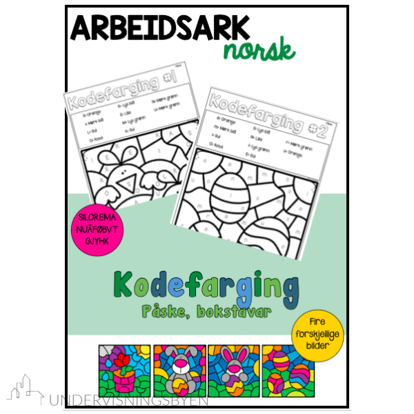 Kodefarging PÅSKE - Bokstaver - NN og BM