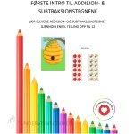 Første intro til addisjon- og subtraksjonstegnene – telling til 12