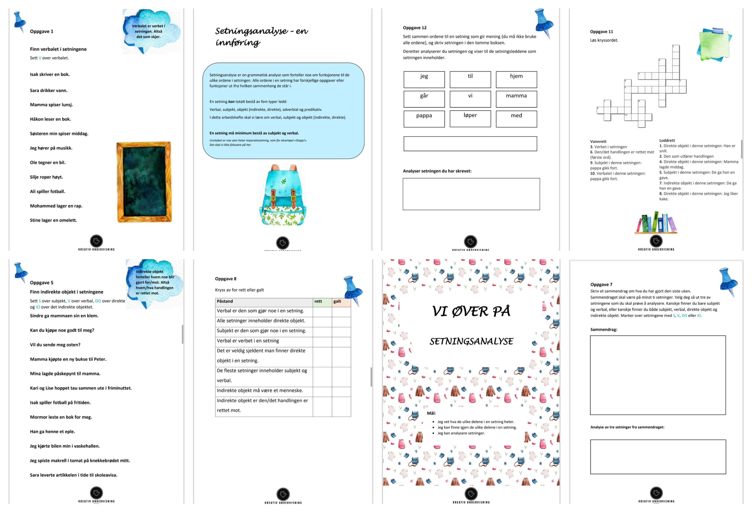 Setningsanalyse – øvingshefte