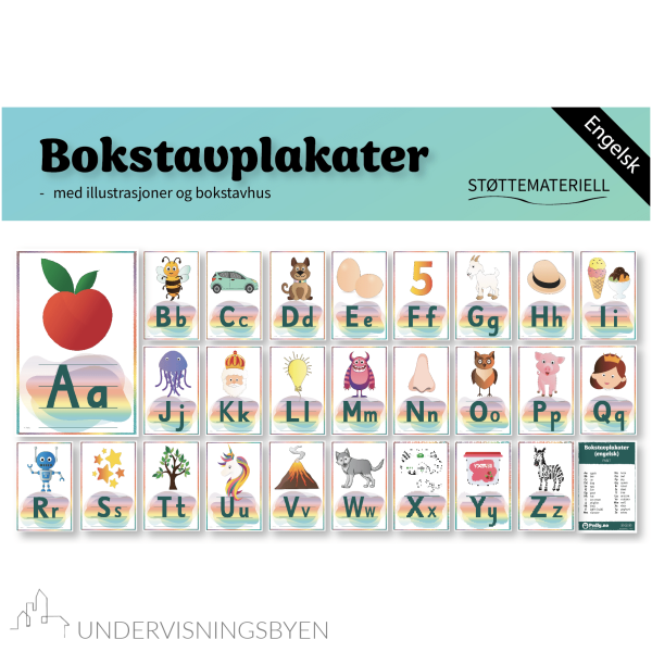 Bokstavplakater: engelsk (uten leiekrok)