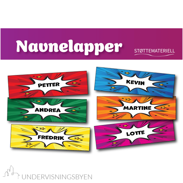 Navnelapper (redigerbare)