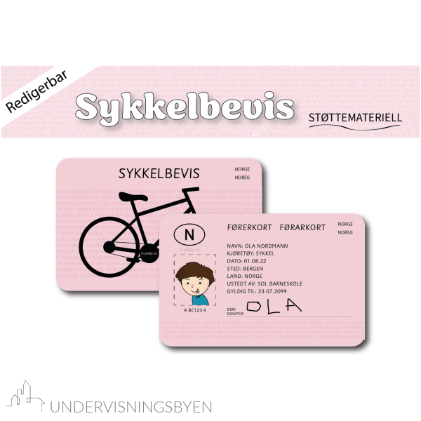 Sykkelbevis (redigerbare)