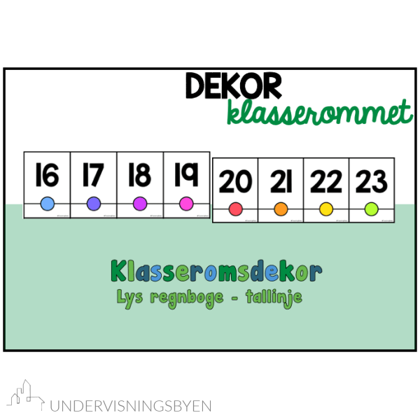 Tallinjer - klasseromsdekor - regnbue