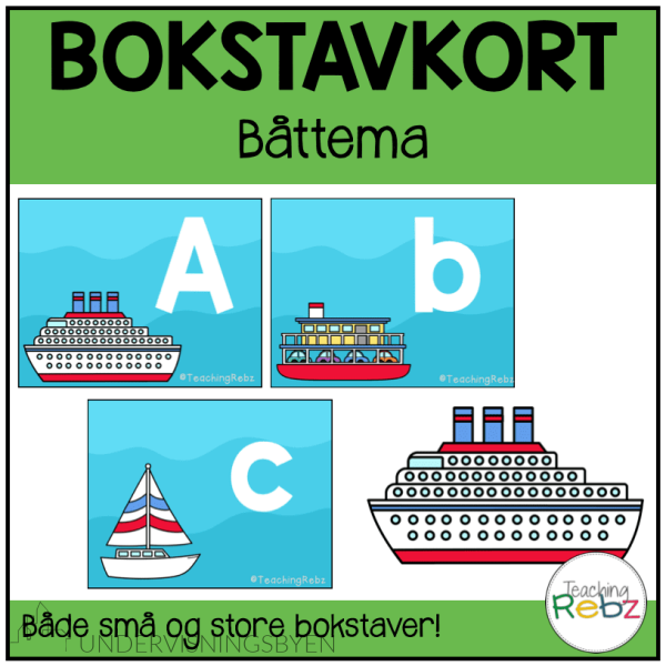 Bokstavkort - Båter Store og små bokstaver