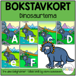 Bokstavkort – Dinosaurer (3 sett) – Store og små bokstaver