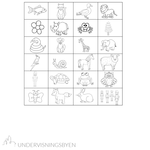 Engelsk bingo til boka Brown Bear, Brown Bear, What do you see?
