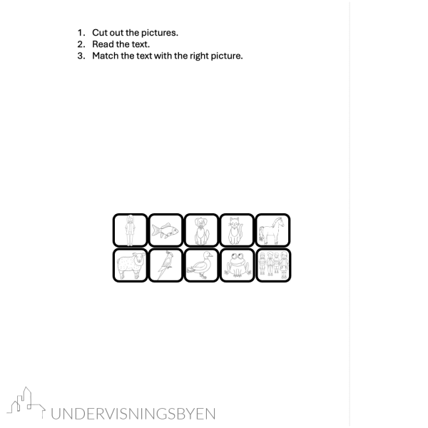 Tekst til bildeoppgaver til den engelske boka Brown Bear, Brown Bear, What do you see? - Bilde 3
