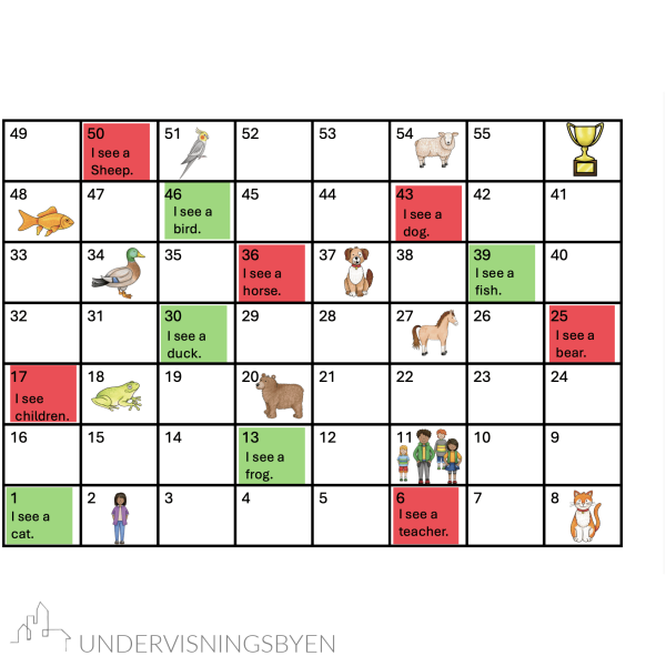 Stigespill til den engelske boka Brown Bear, Brown Bear, What do you see?