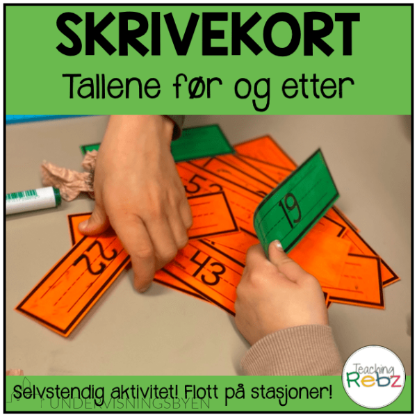 Skrivekort - tala før og etter