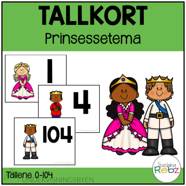 Tallkort - Prinsessetema - 0-100