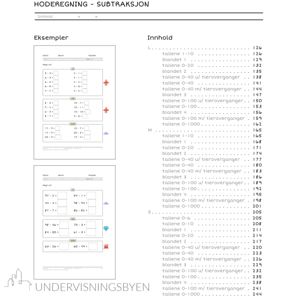 XXL Monstermatte - hoderegning - addisjon/subtraksjon - ark med differensiering - Bilde 4