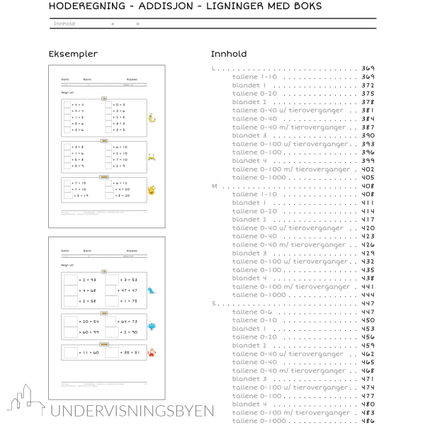 XXL Monstermatte - hoderegning - addisjon/subtraksjon - ark med differensiering - Bilde 7