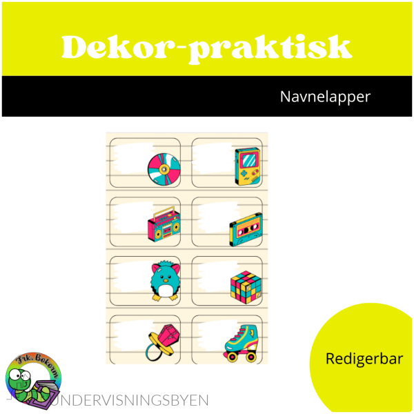 retro navnelapper