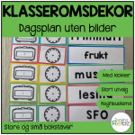 Dagsplan – klasseromsdekor – regnbue