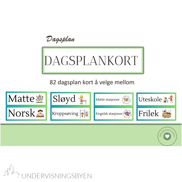 82 stk dagsplankort - tavlekort