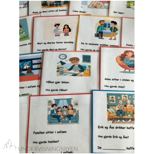 Kort for å øve på bøying av verb - Bilde 7