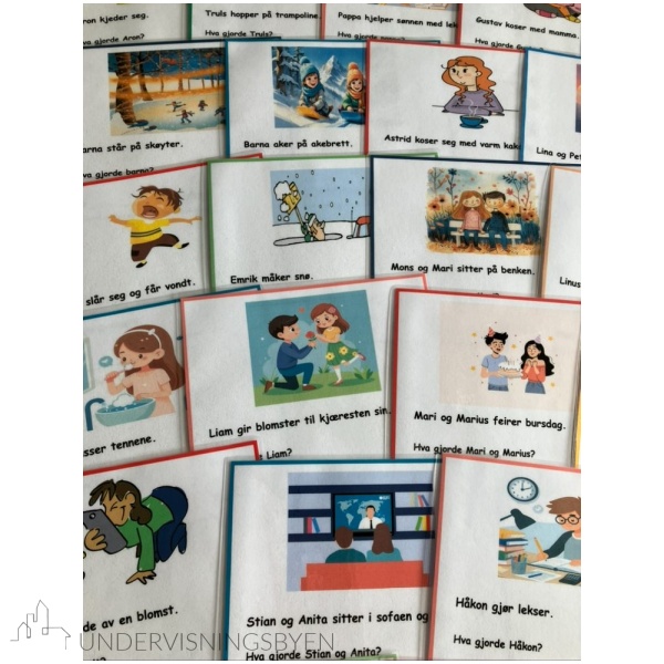 Kort for å øve på bøying av verb - Bilde 8