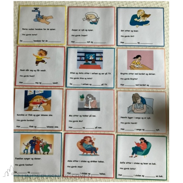 Kort for å øve på bøying av verb - Bilde 13