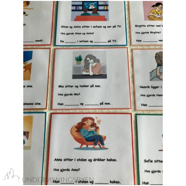 Kort for å øve på bøying av verb - Bilde 15