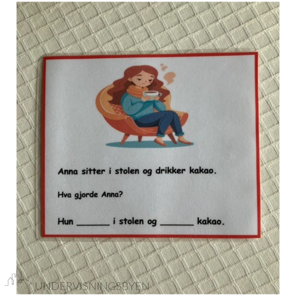 Kort for å øve på bøying av verb - Bilde 19