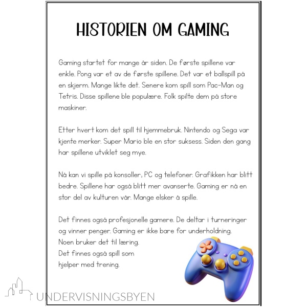 Leselekse tema: Gaming