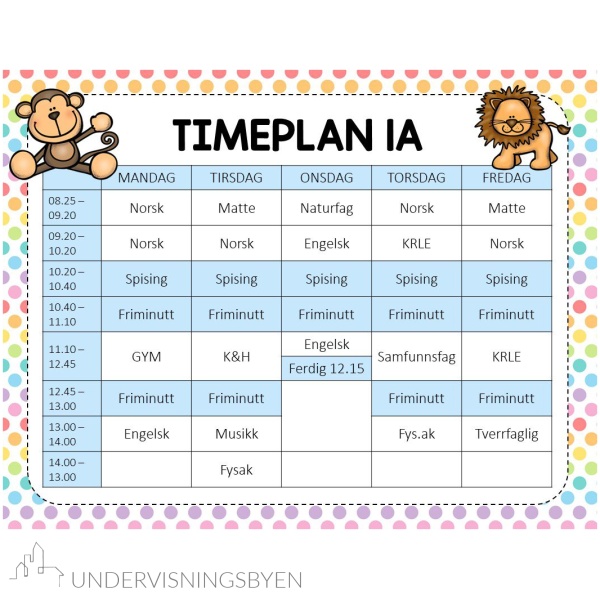 Redigerbare timeplaner 24/25 - Bilde 7