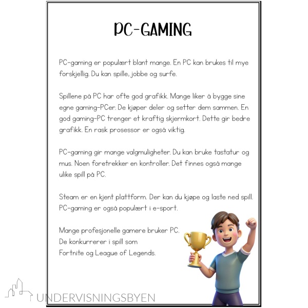 Leselekse tema: Gaming - Bilde 5