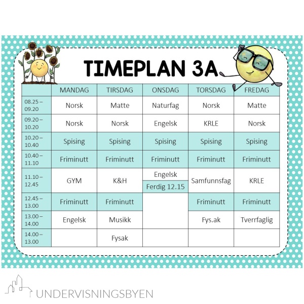 Redigerbare timeplaner 24/25 - Bilde 5
