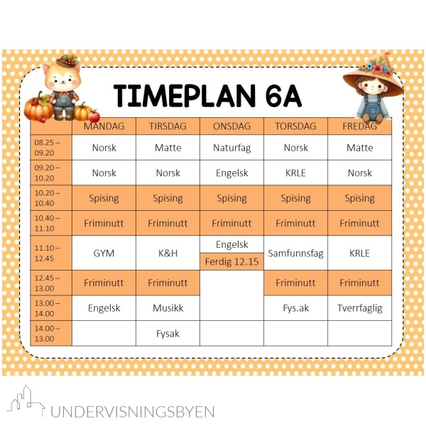 Redigerbare timeplaner 24/25 - Bilde 2